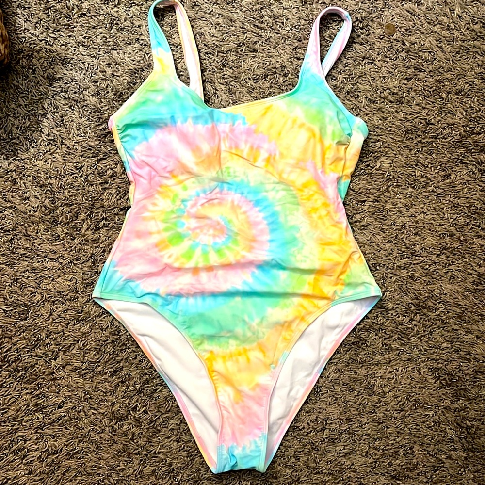 Tye dye one piece swimsuit